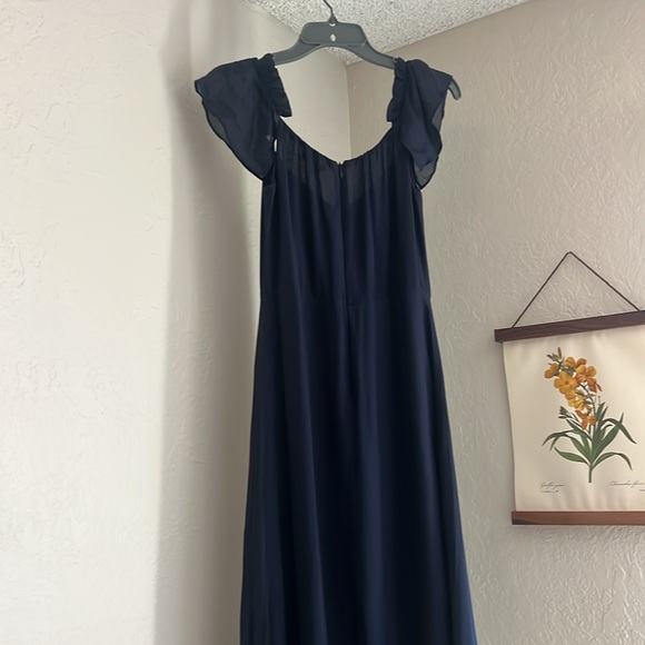 Reformation Butterfly dress in navy blue - Picture 4 of 5